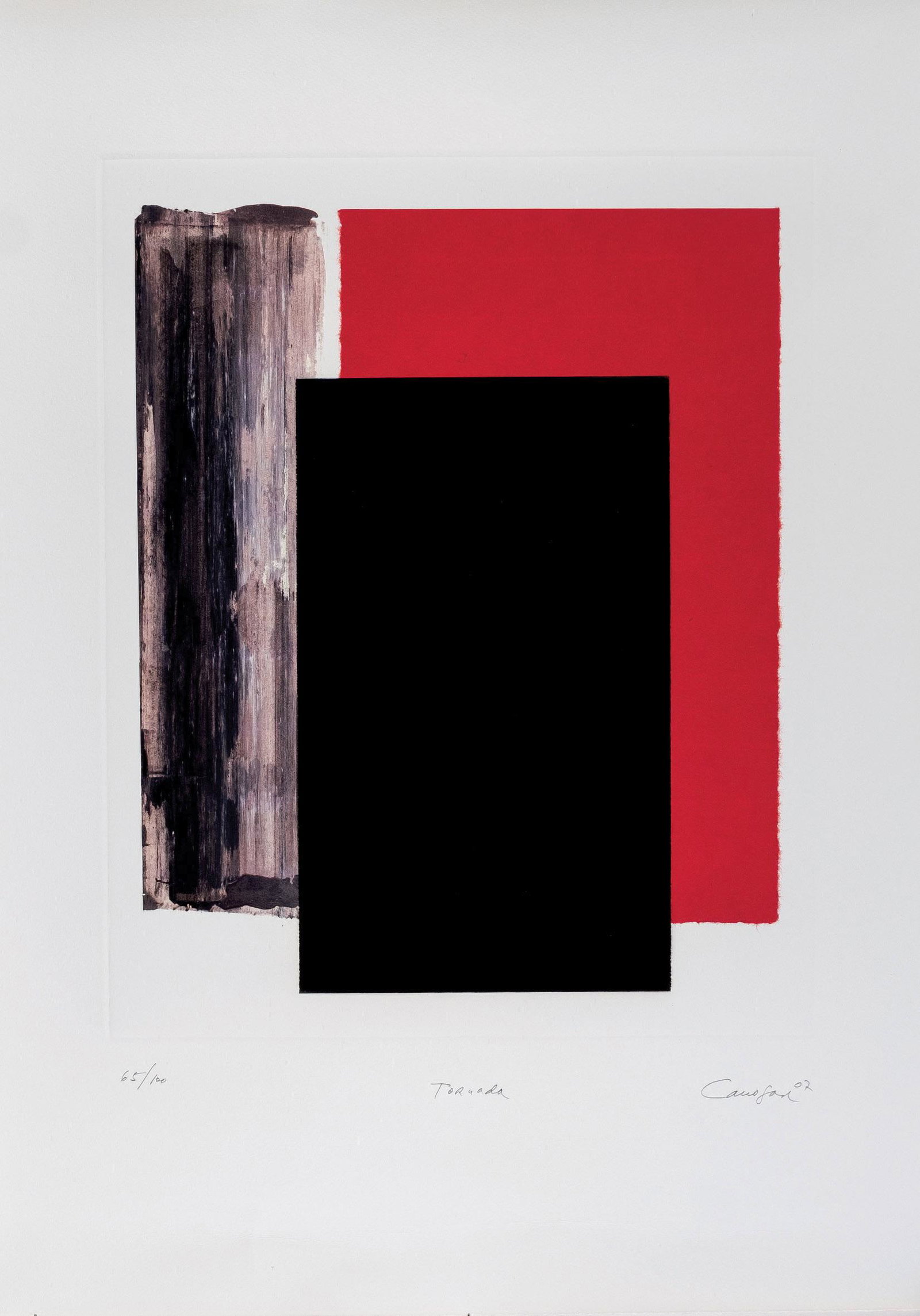 Rafael Canogar. Tornada (2007): CANOGAR, RAFAEL (1934). "Tornada (2007)". Aguatinta, chine colé e Inkjet sobre papel Somerset Velvet. Firmada y fechada (07) en el ángulo inferior derecho. Titulado en la parte inferior cent