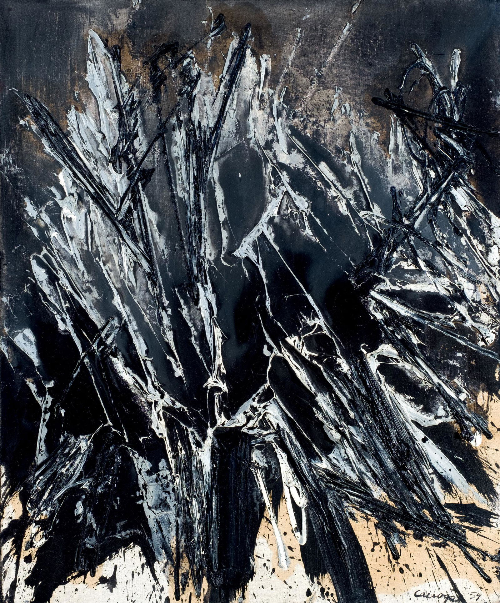 Rafael Canogar. Pintura. Oleo sobre lienzo. 73x60: CANOGAR, RAFAEL Ubicación consuelo