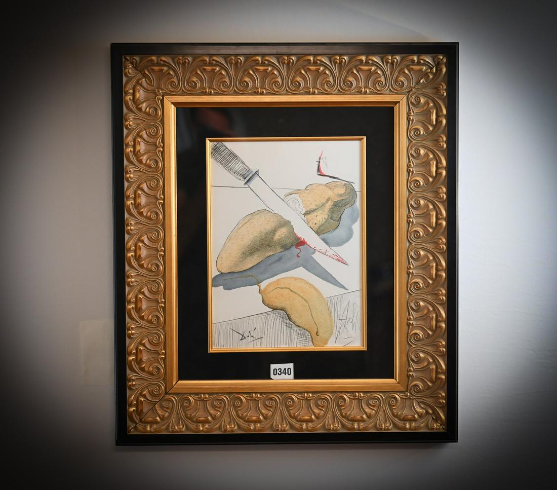 Salvador Dali Framed Untitled #5 circa 1967: Salvador Dali Framed Untitled #5 circa 1967. Measures: 200mm x 375mm, Frame measures: 24" x 28"