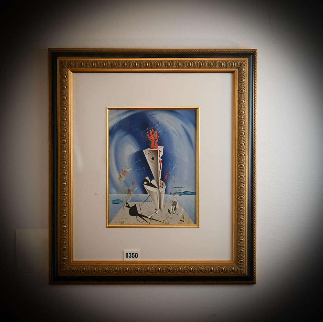 Salvador Dali Framed circa 1974: Salvador Dali Framed circa 1974. Measures: 240mm x 310mm, Frame measures: 22" x 25"