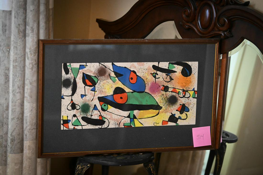 Joan Miro: Joan Miro; Measures: Opening: 10x21.5, Frame: 17.5x28.5