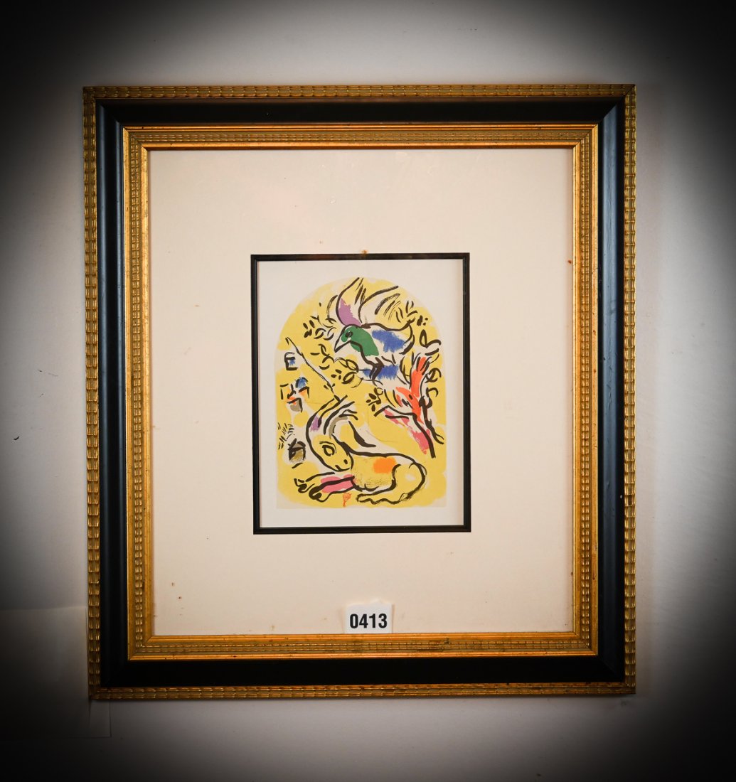 Marc Chagall Framed Naphtali circa 1962: Marc Chagall Framed Naphtali circa 1962. Frame opening measures: 7" x 9", Frame measures: 19" x 21"