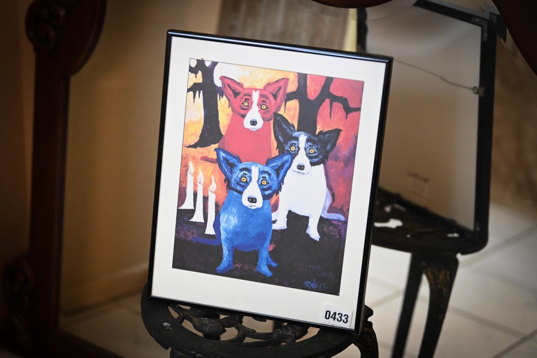 Blue Dog Print Custom Framed Unsigned by George Rodrigue: Blue Dog Print Custom Framed Unsigned by George Rodrigue