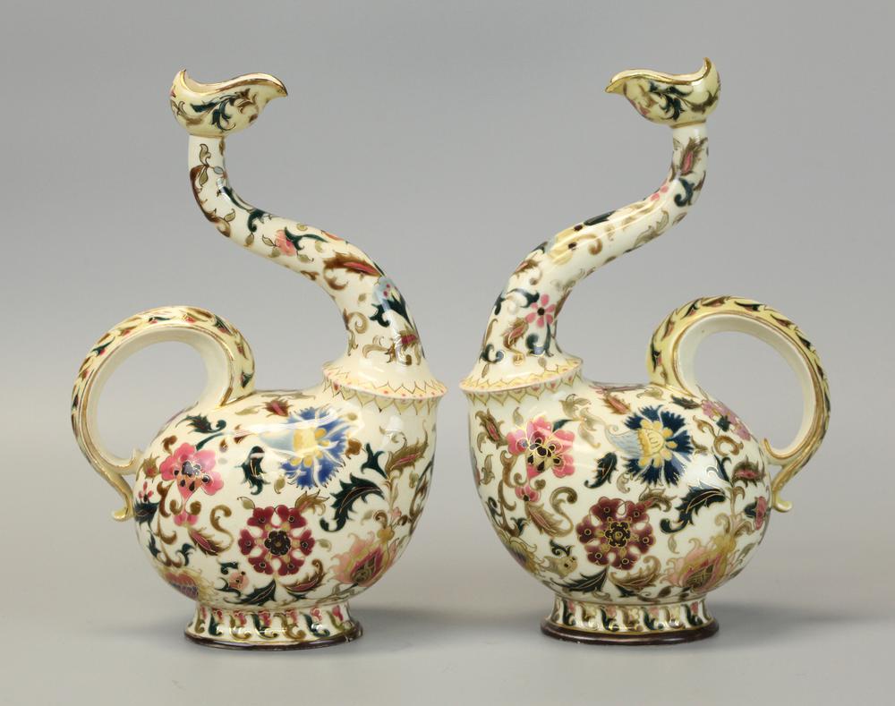 Zsolnay porcelain, Hungary, Pair of mugs, mint (1 of 8)