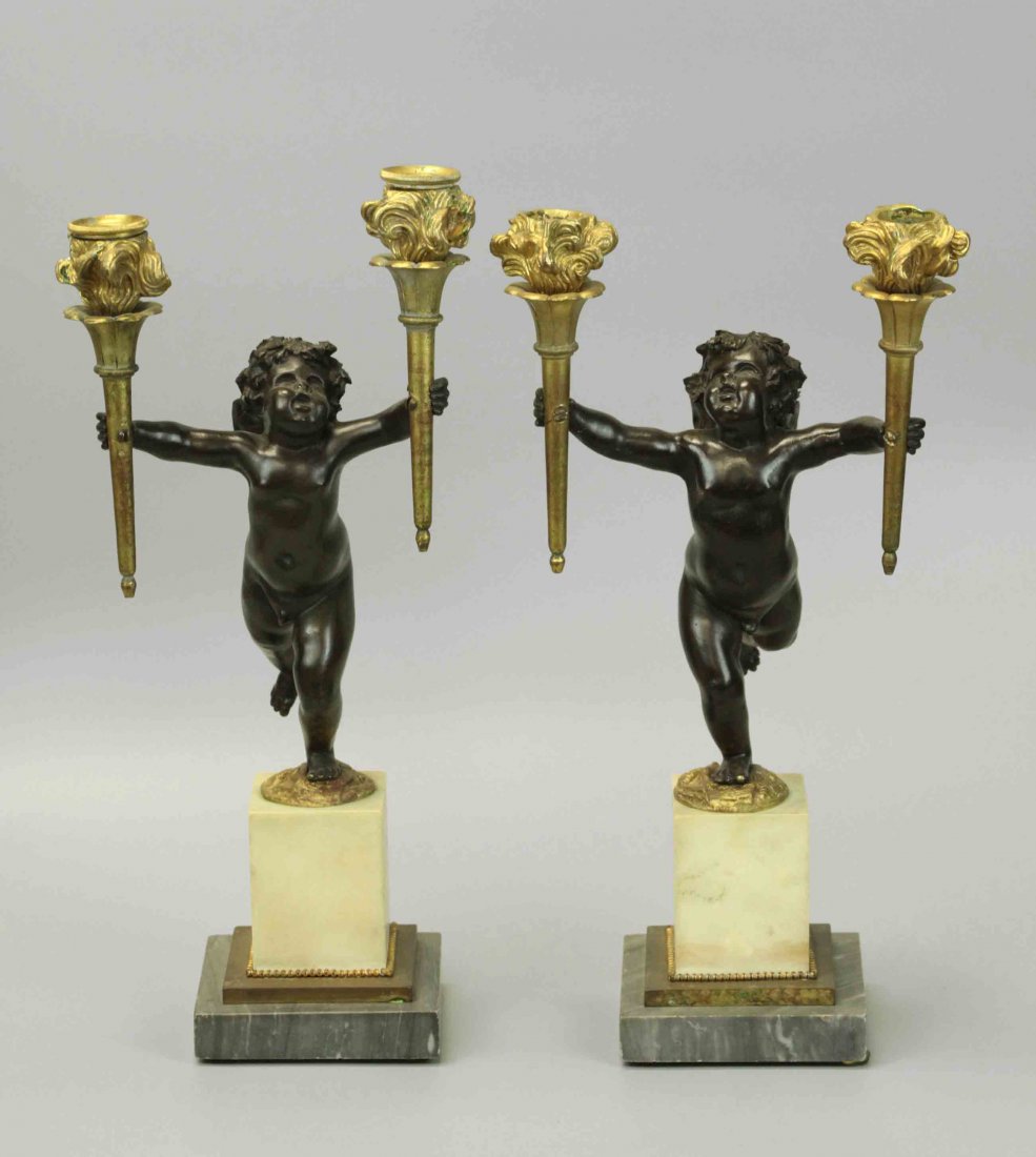 Pair of candelabra, Carrara marble (1 of 6)