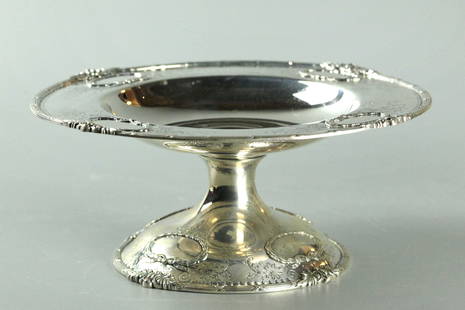 19 Century Sterling Silver Fruit Bowl: 19 Century sterling silver fruit bowl, hand made, very good condition, probably Austria, 4.5 x 10.25 inches, weight 811.4 grams (26 ounces)