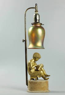 Dore Bronze 1st Empire Lamp: Dore Bronze 1st Empire Lamp, good condition, need to put new wire, H 22"(adjustable) X W 5"