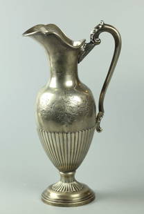 Water Pitcher, marked: Water pitcher, mark on the bottom, Eagles 833 silver 12.75 x 7 inches, weight 691.3 grams, (22.3 ounces)