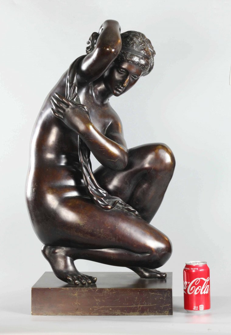 19th century dark brown patina, very finely cast bronze (1 of 9)