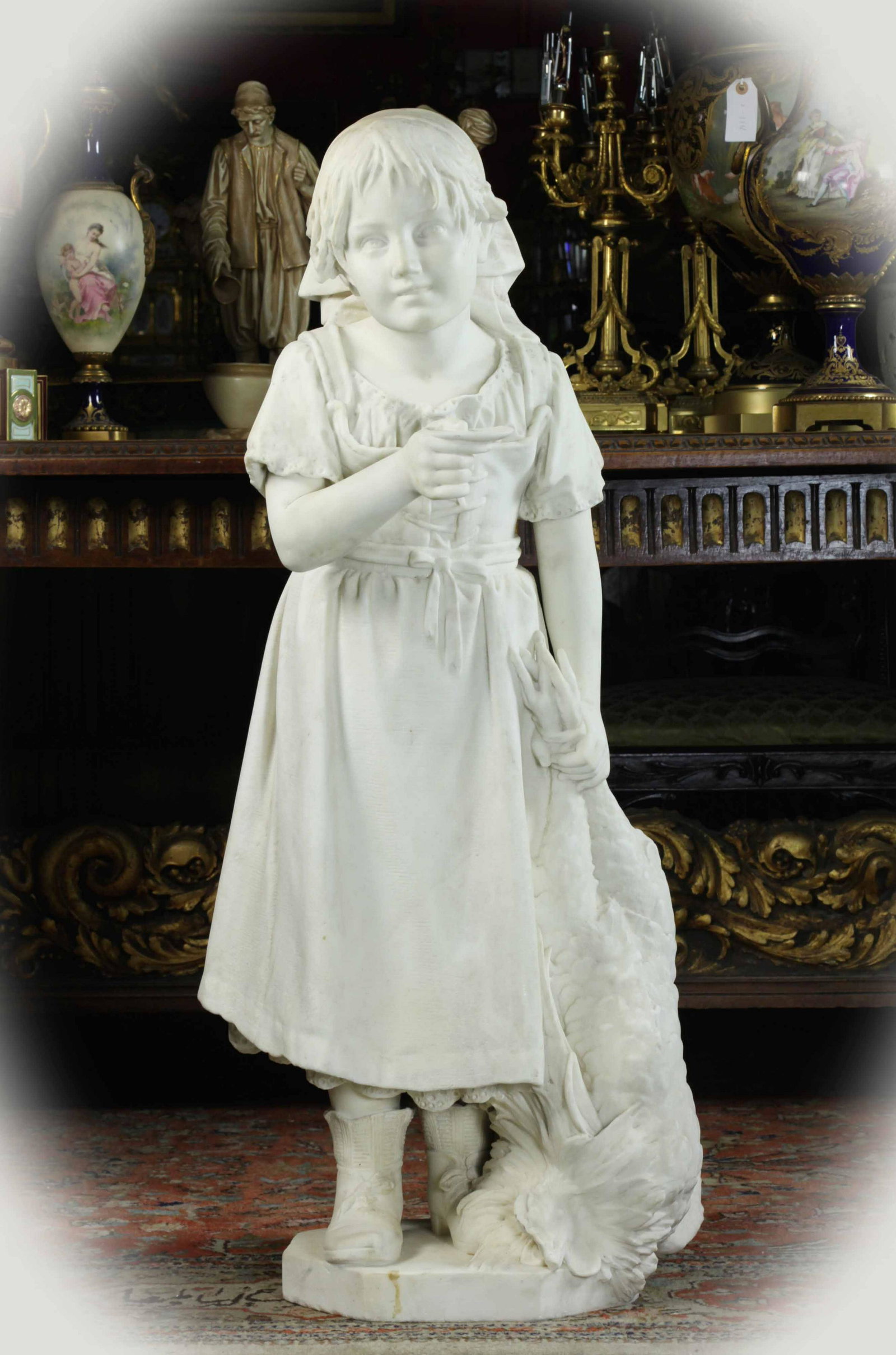 Statue, "Christmas day", signed Emanuele Caroni (1 of 14)