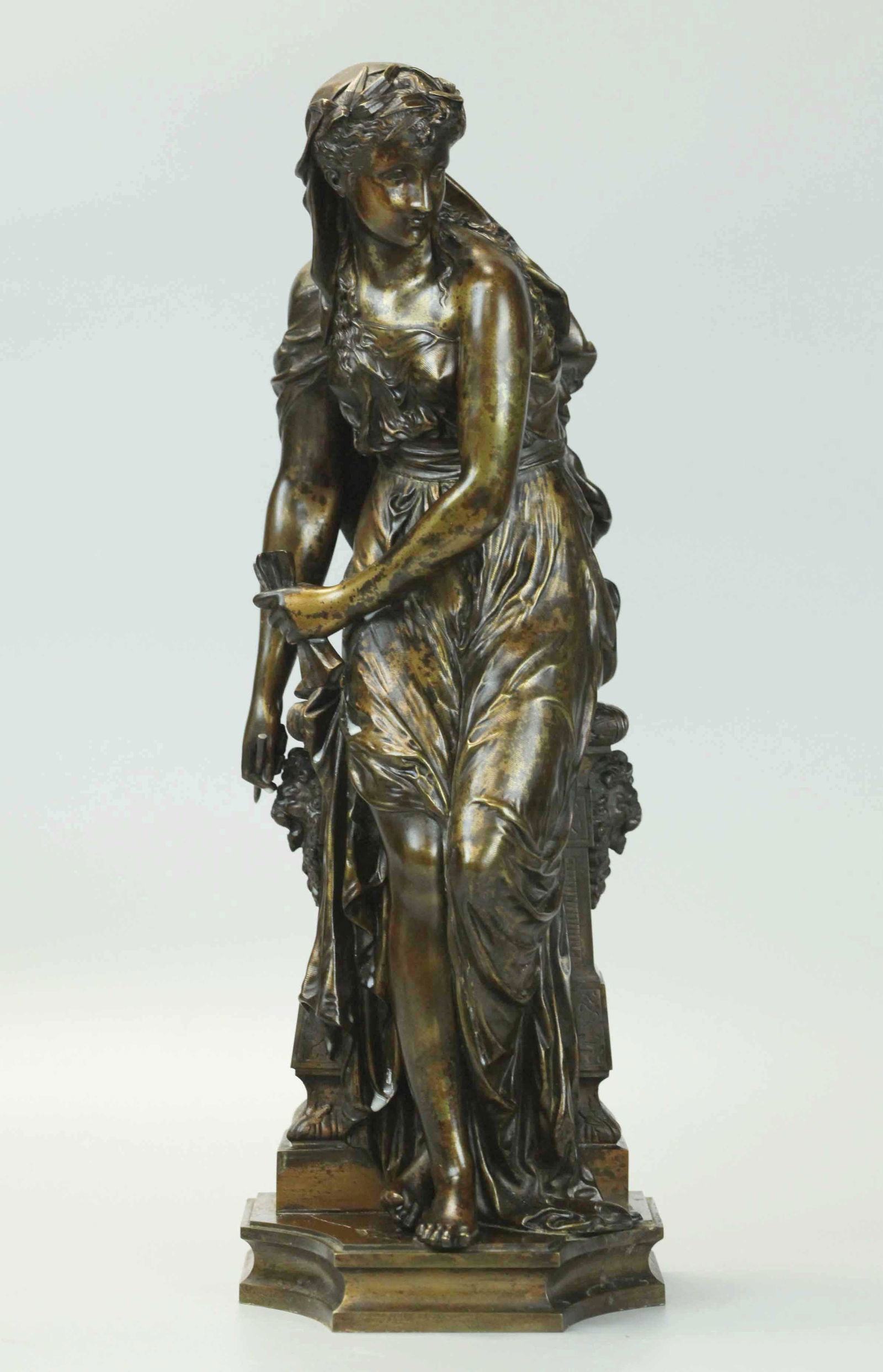 19th Century Brown Patina Bronze Statue, French (1 of 9)