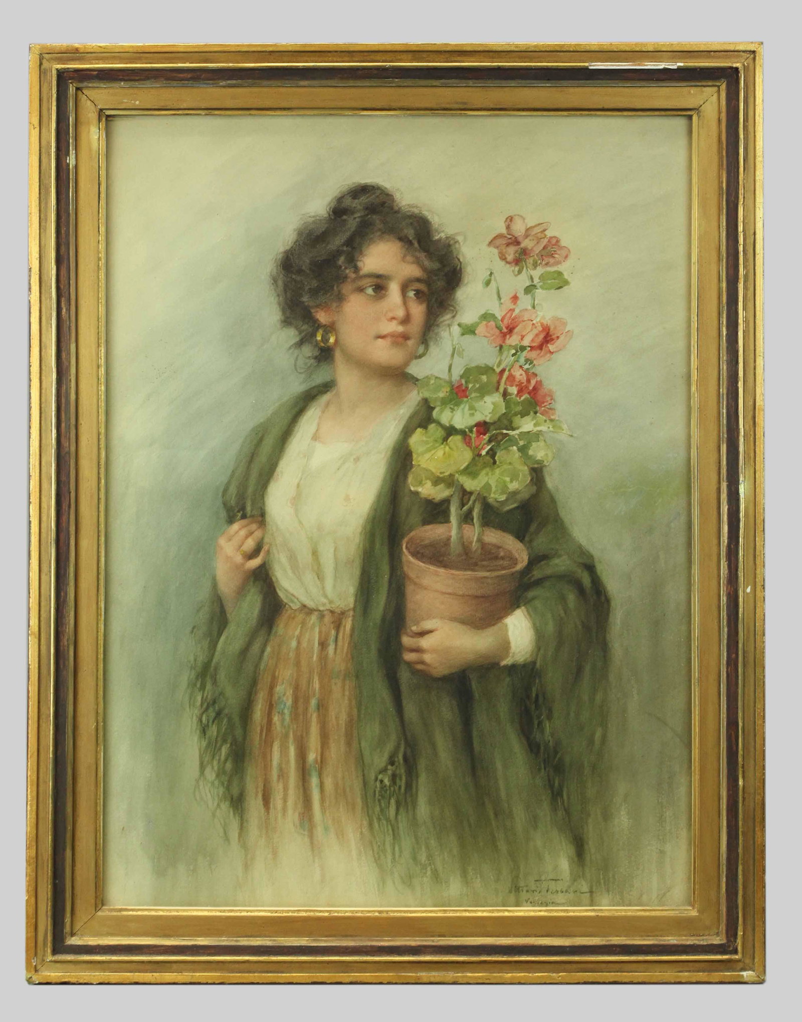 Vittorio Tessari, watercolor, 19th century: Vittorio Tessari, watercolor, 19th century, 20``x26``