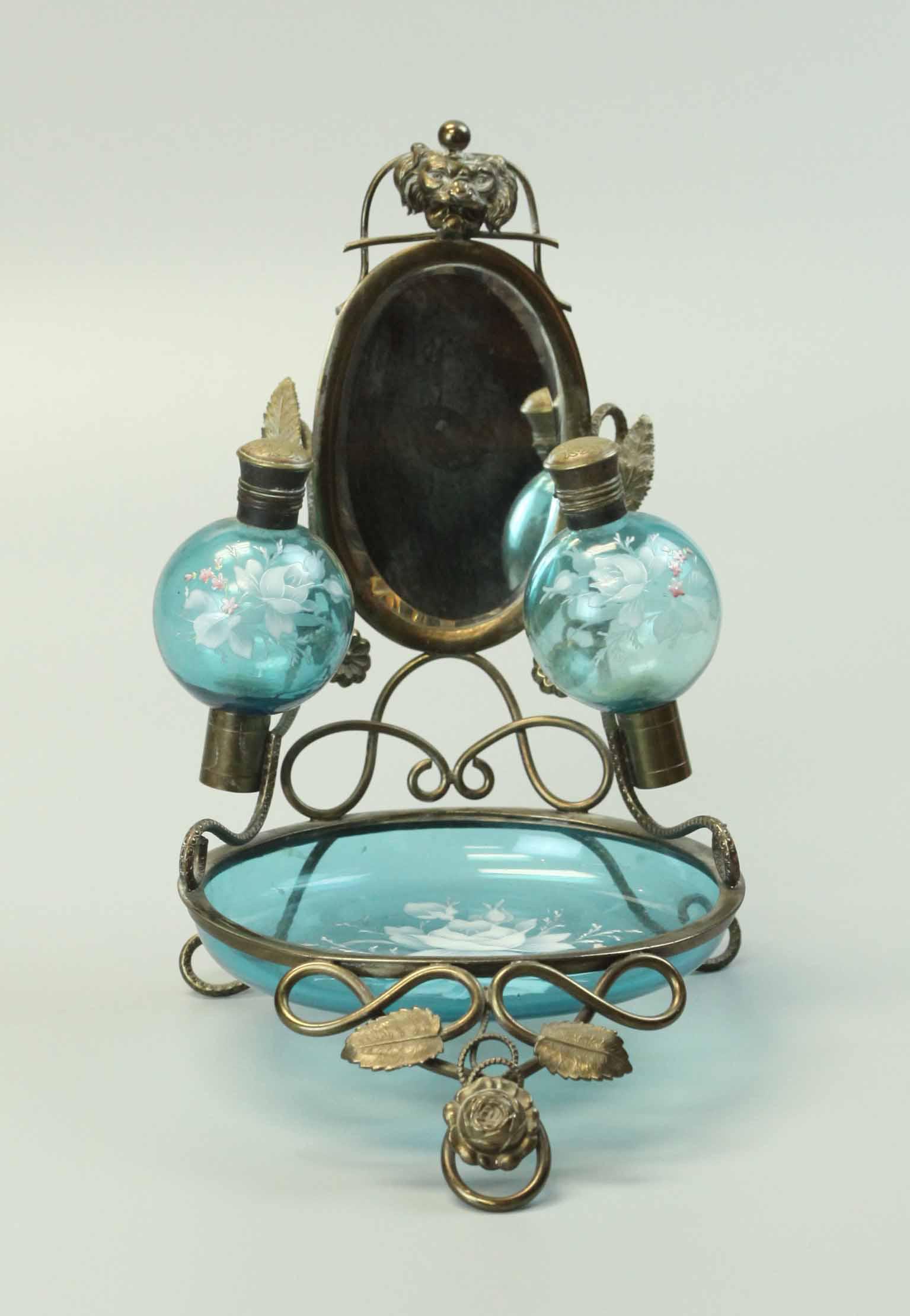 Russian Glass Tray Perfume Bottles Mirror (1 of 6)