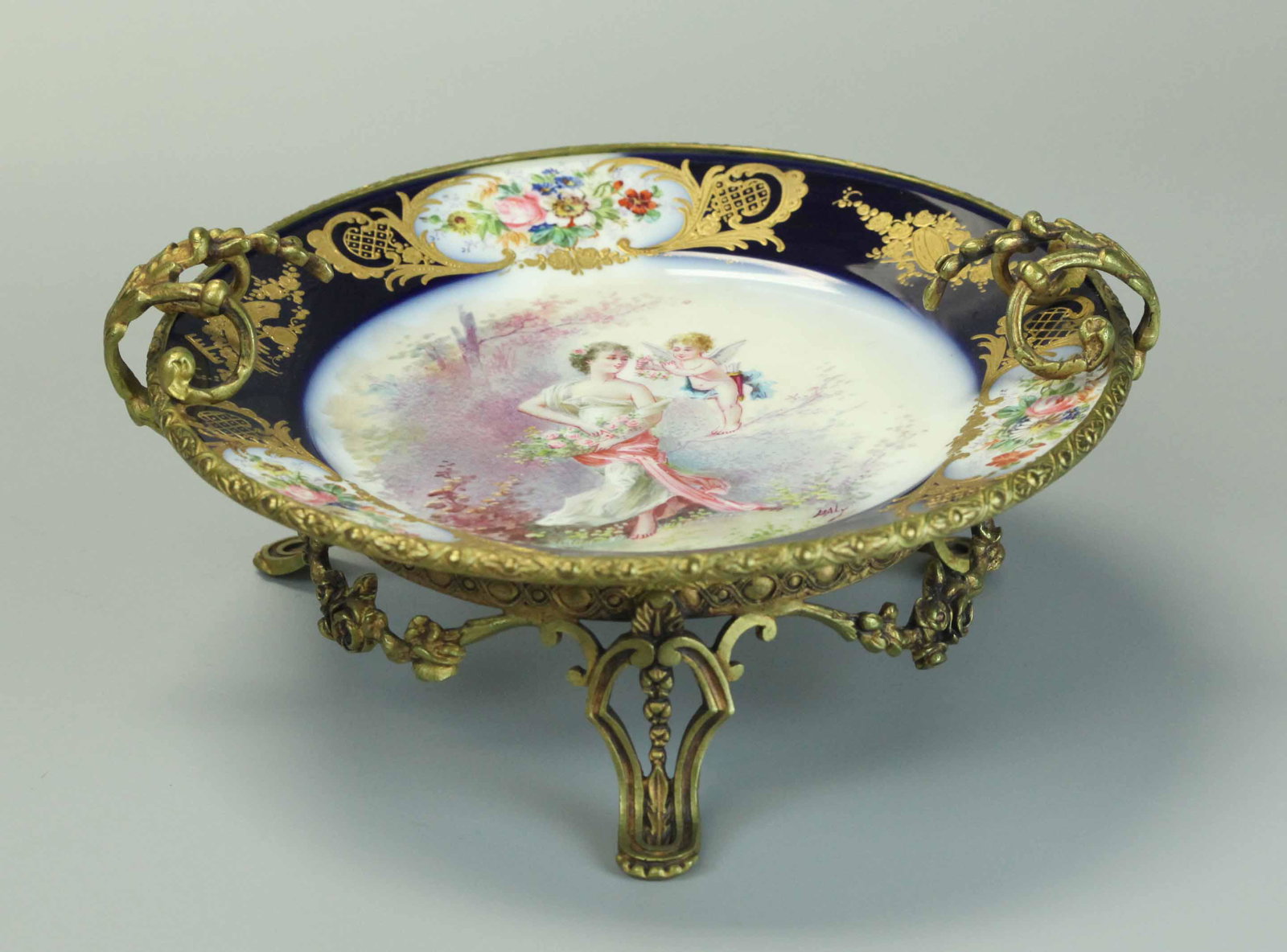 19th Century Centerpiece, hand painted tray (1 of 6)