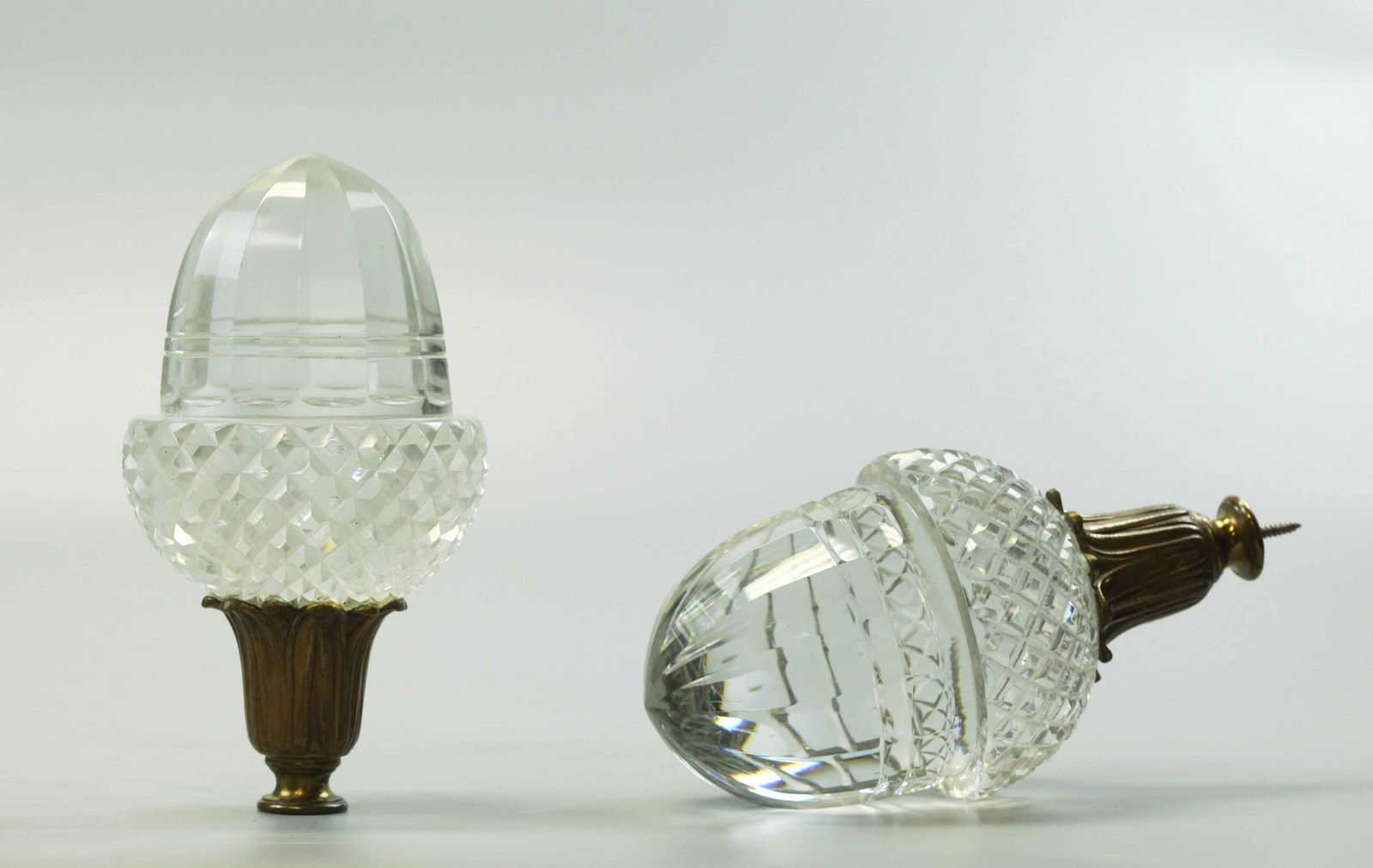 Pair of Crystal Elements with Bronze Molenes (1 of 7)