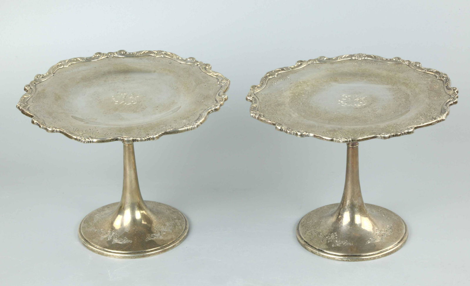 19th century pair sterling silver compotes (1 of 8)