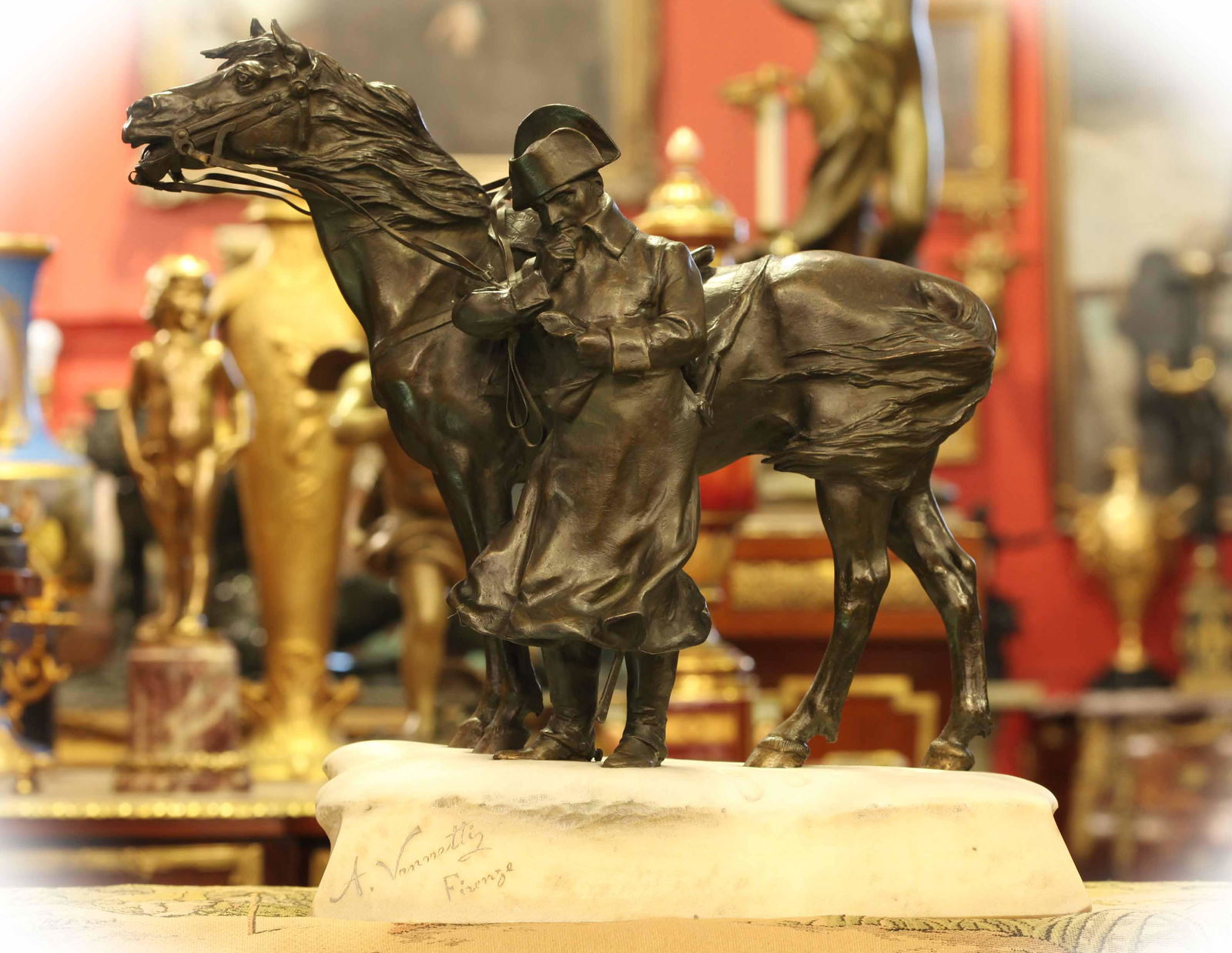 19 C bronze sculpture of Napoleon and his horse, signed (1 of 11)