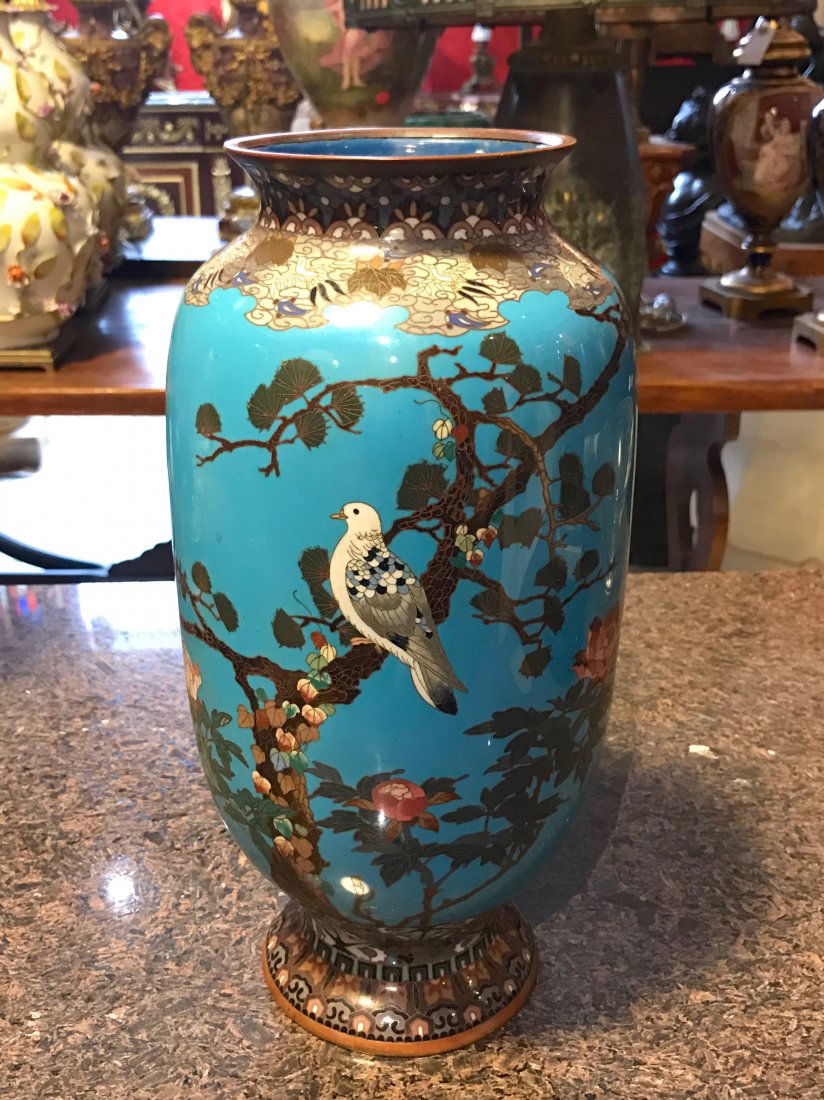 19th century Chinese cloisonne vase (1 of 7)