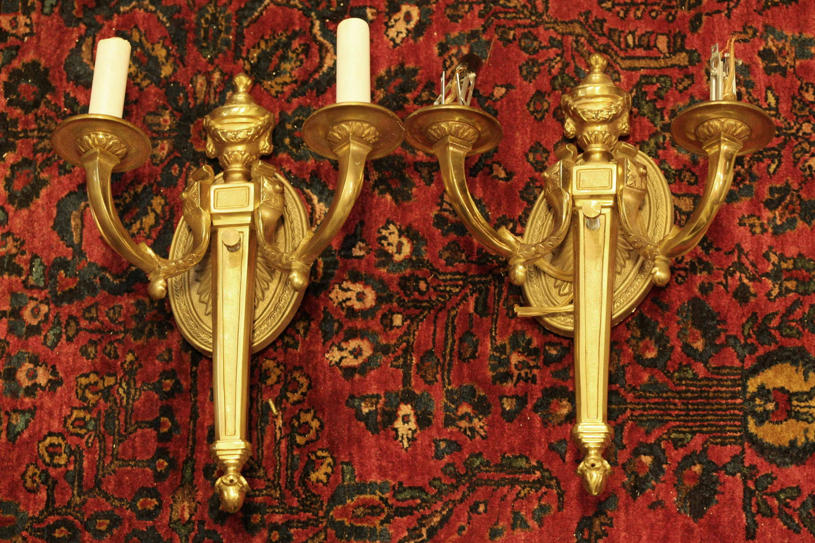 Pair of antique French Dore bronze wall sconces (1 of 4)