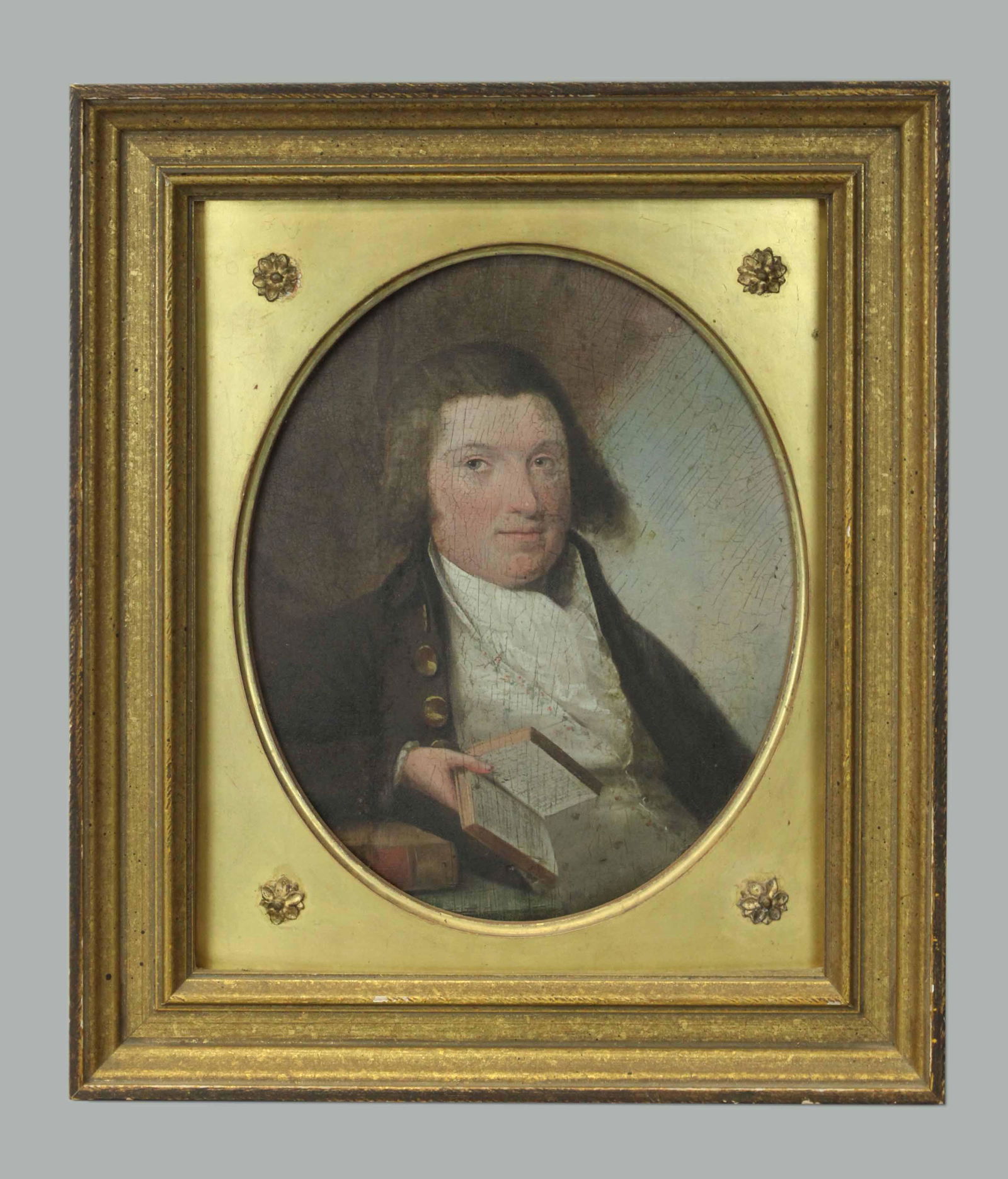 Man portrait, Ancona, oil on board, 18th century (1 of 7)