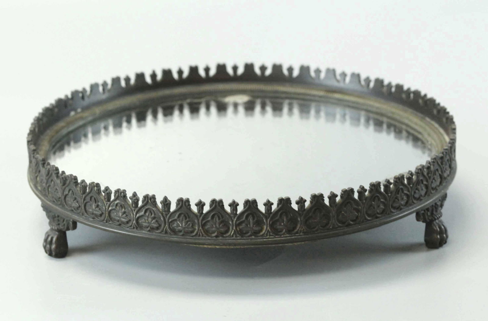 19th Century Bronze Tray with Victorian Mirror (1 of 6)