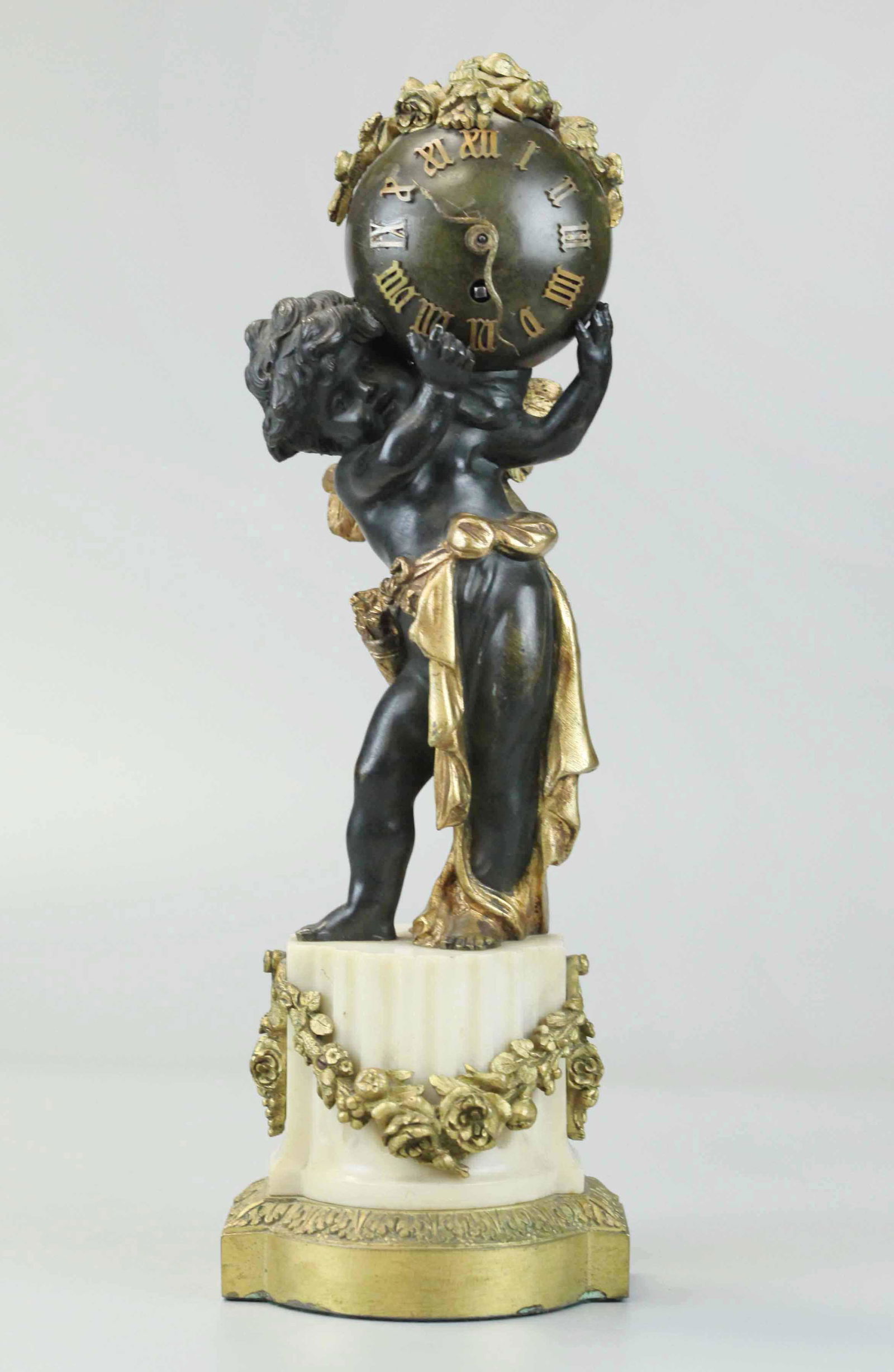 19th Century Dore Bronze Clock With Dark Patina angel (1 of 8)