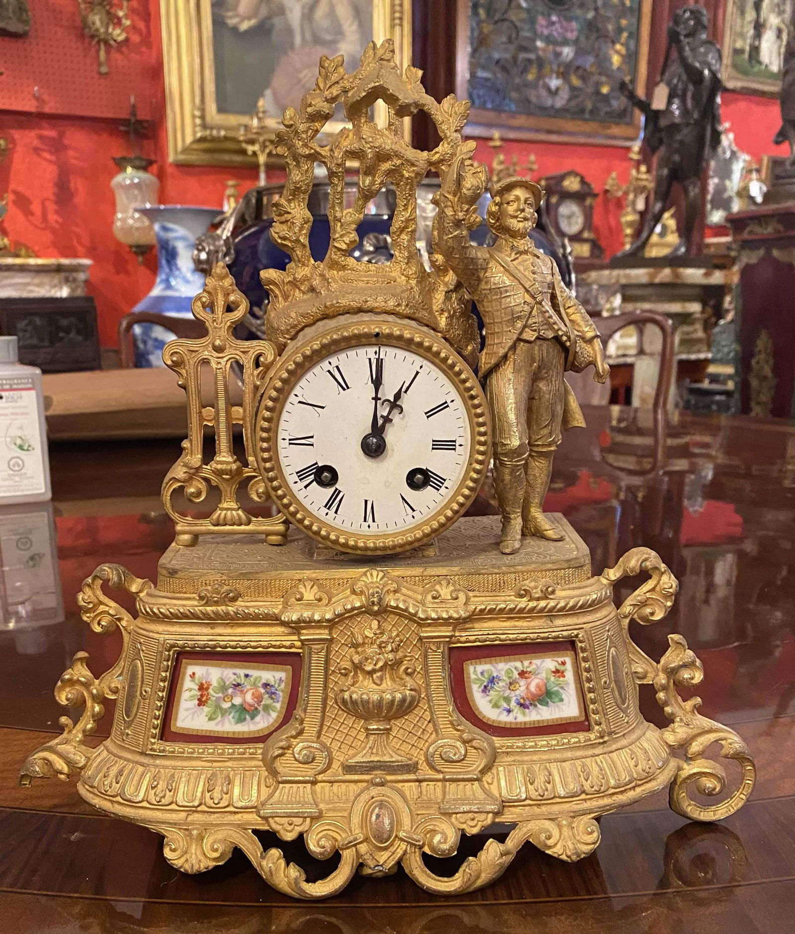 19 C gilt white metal clock (1 of 5)