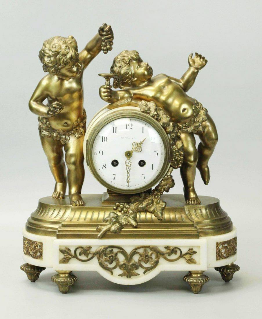 Tiffany & Co, 19th century, Dore bronze clock with (1 of 7)