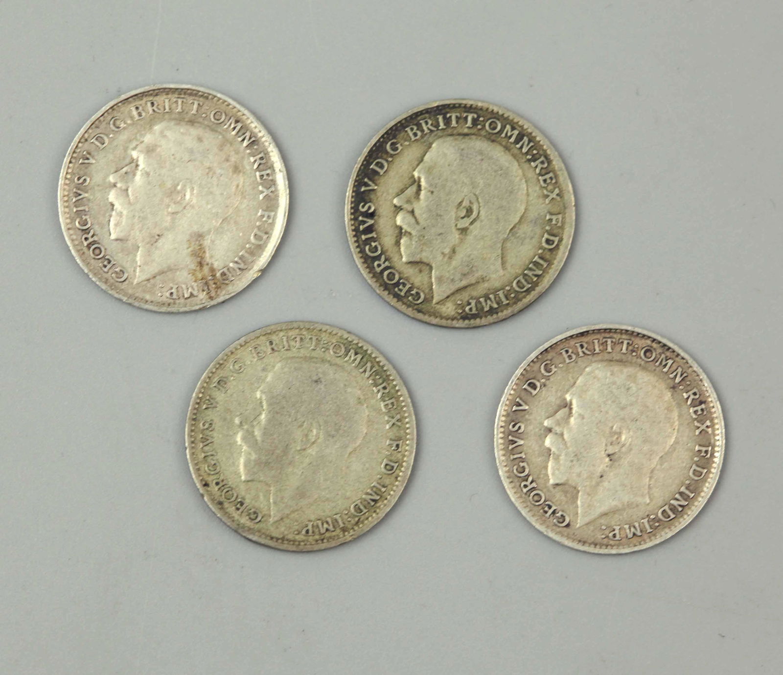 1917-1921 Great Brittain one penny coin set (1 of 2)