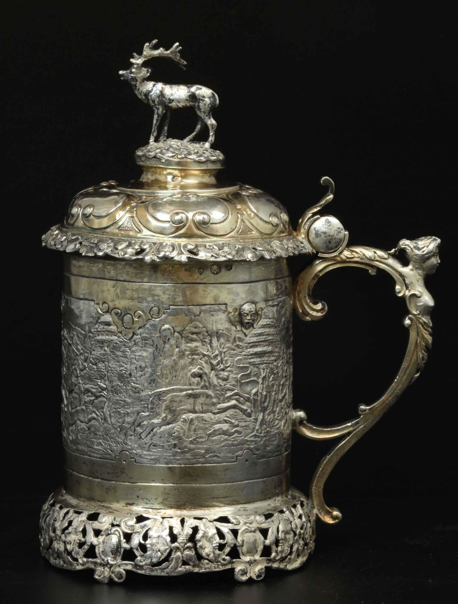 19th century german beer stein, marked (1 of 8)