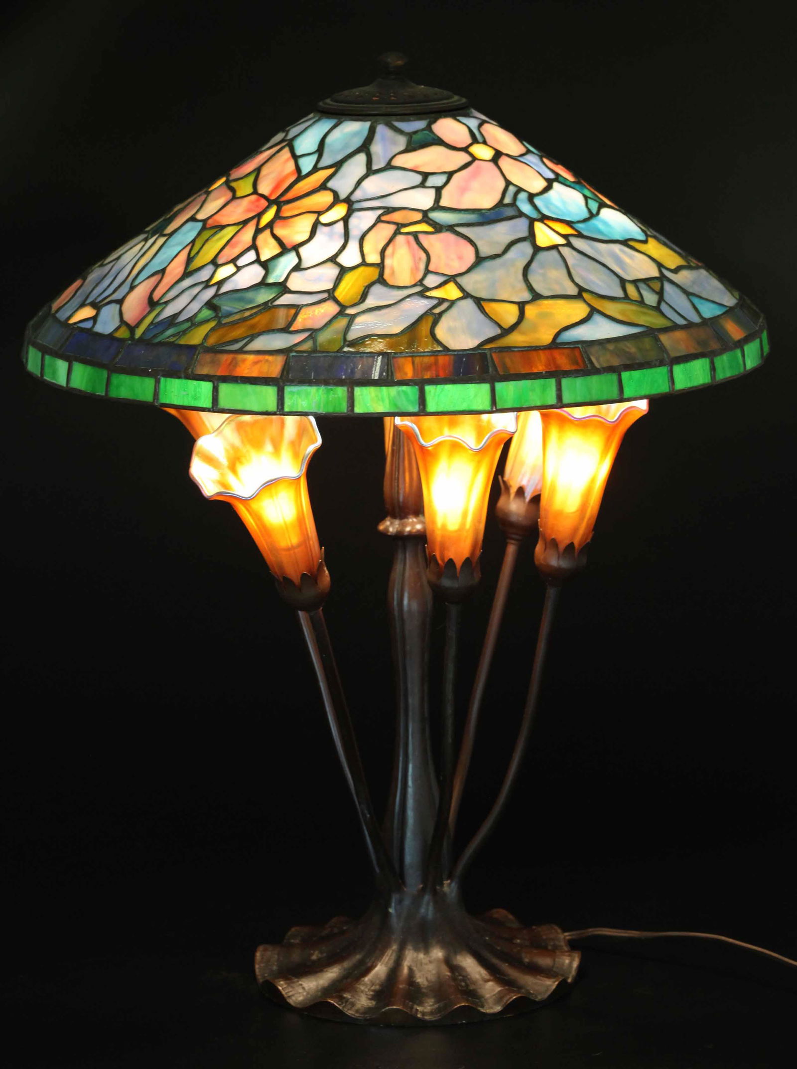 Dark patina bronze table lamp (1 of 7)