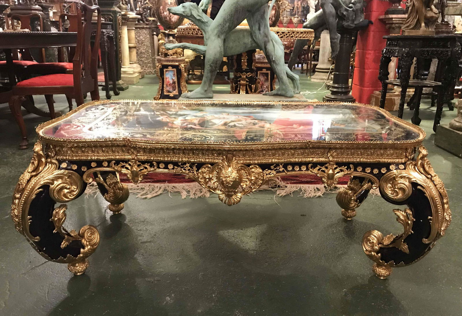Gilt bronze mounted sevre style coffee table (1 of 7)