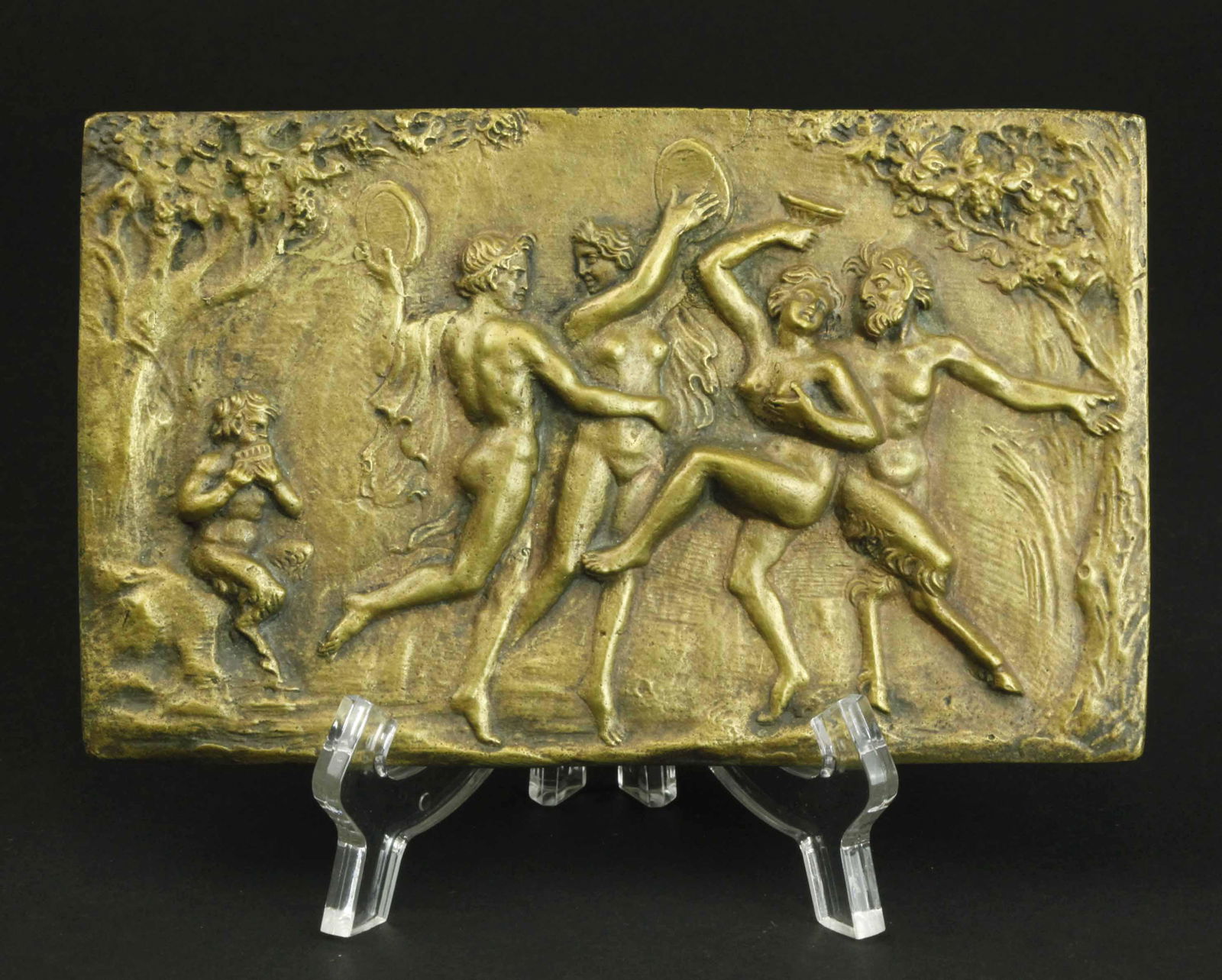 Antique bronze wall plaque: Antique bronze wall plaque, good condition, W: 7 inches, H: 4.25 inches