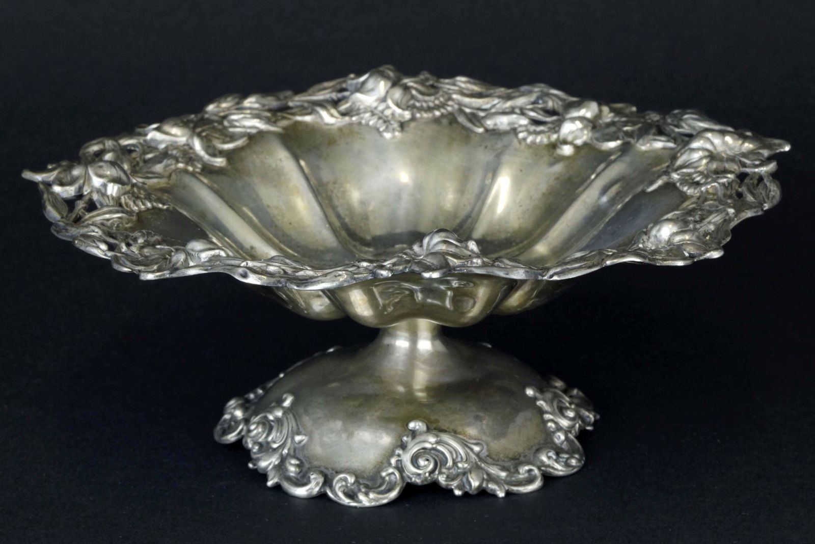 19 C sterling silver compote, marked (1 of 6)