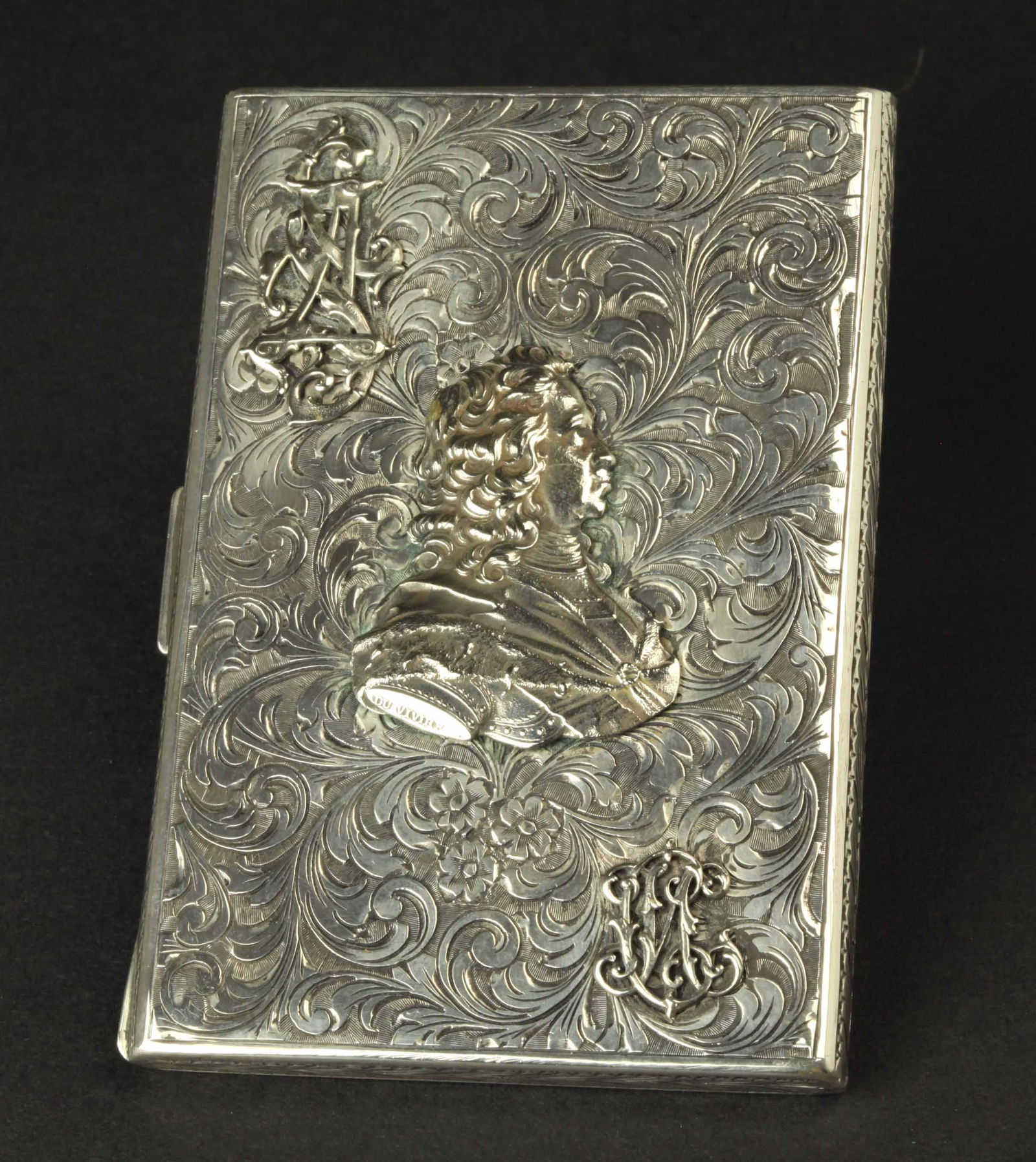 19 C Russian silver cigarette case, marked (1 of 6)