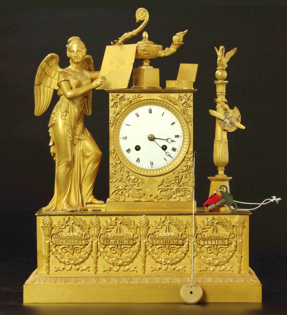19th century Dore bronze mantel clock (1 of 8)