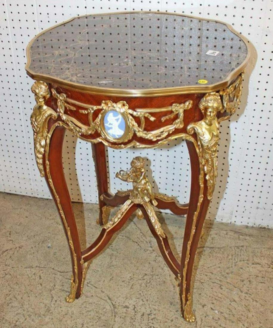 French Louis XV style gilt bronze mounted side table (1 of 5)