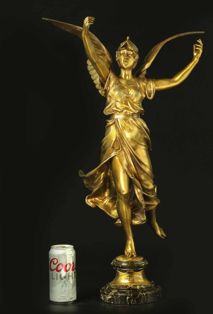 19th century Dore bronze sculpture entitled LAVICTOIRE, by Eug Marioton (1 of 8)