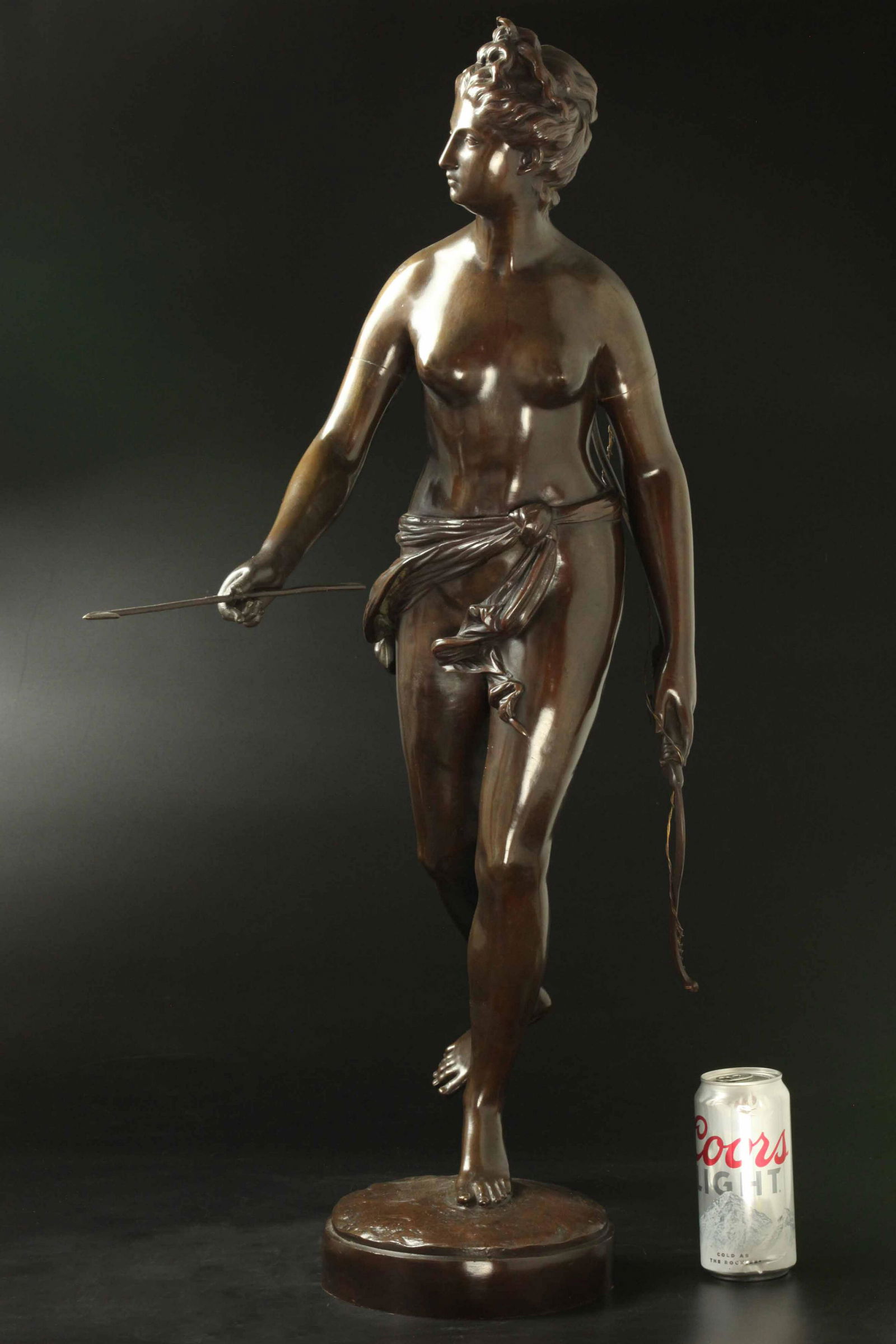 Large 19 C bronze sculpture of Diana Huntress (1 of 10)