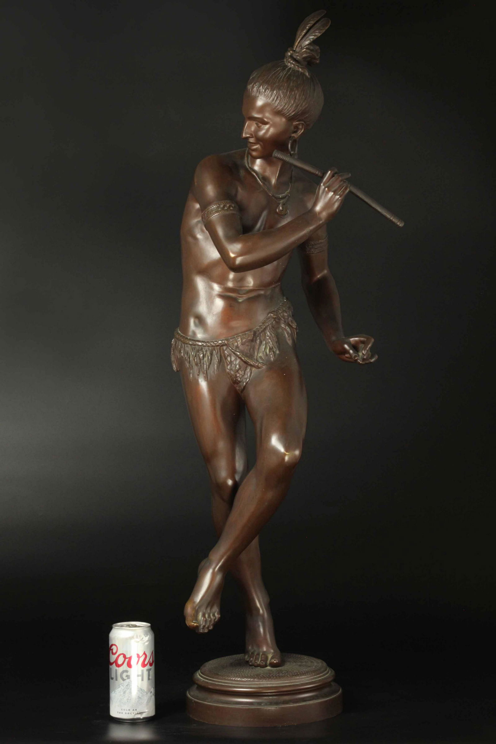 Graux Marly large 19 C bronze sculpture of a female figure, stamped (1 of 12)