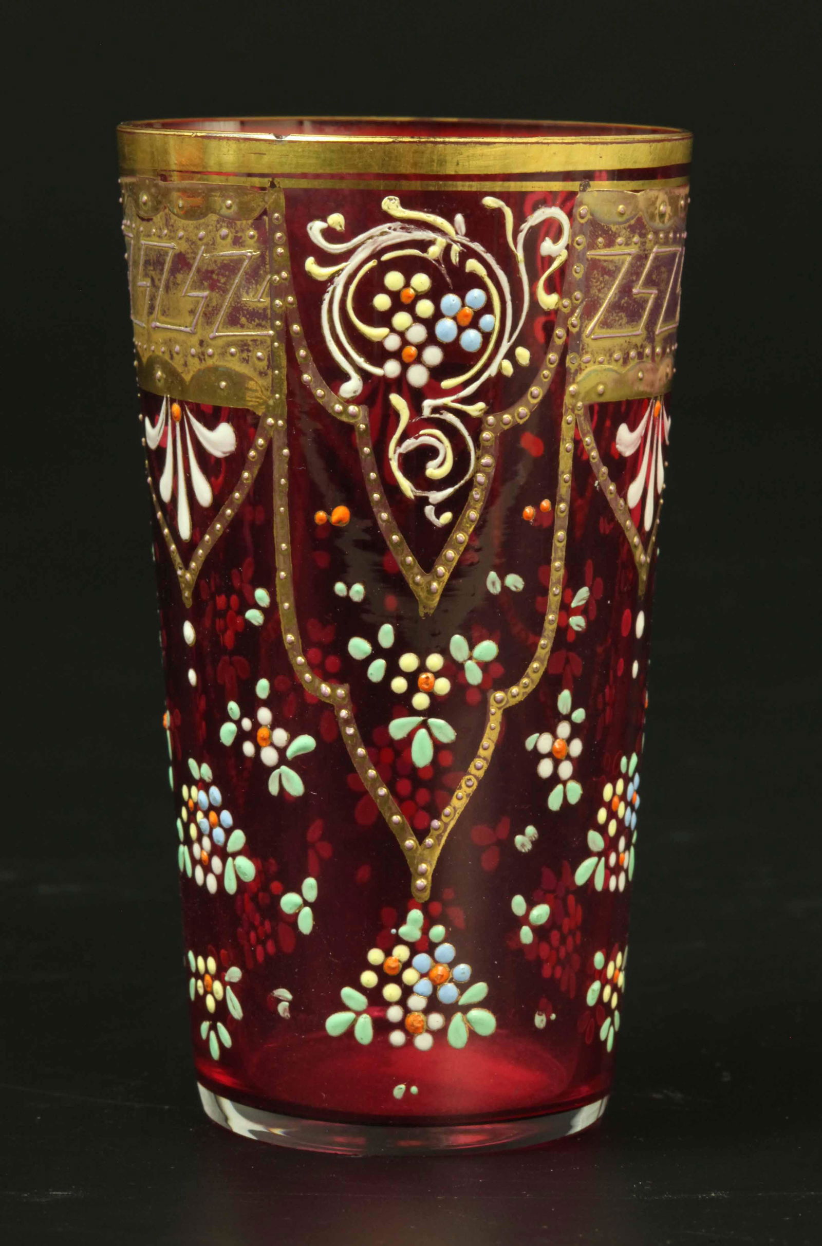 Antique Bohemian glass beaker (1 of 4)