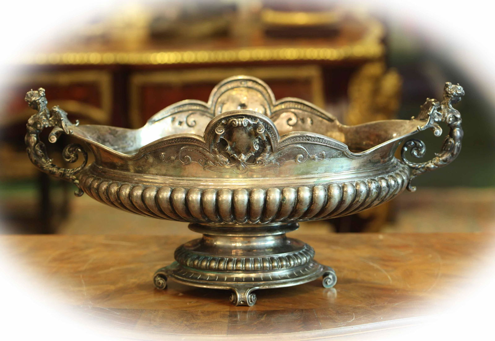 19th century impressive Austrian  silver centerpiece with 800 mark (1 of 9)