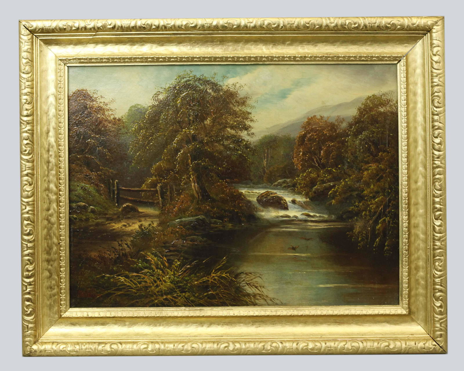 19 C oil painting on canvas, signed "Ellis. Wilson" (1 of 6)