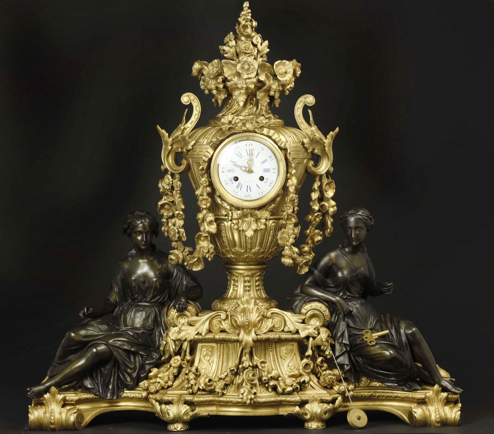 French, mid-19th c., porcelain dial signed "RAINGO FRES A PARIS" (1 of 7)