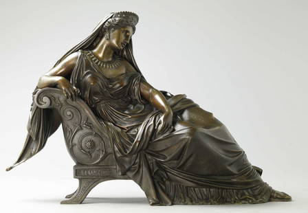 19 C bronze sculpture marked "J.FEUCHERE GAUTIER Edilir": 19th century bronze sculpture marked "J.FEUCHERE GAUTIER Edilir", Jean Jacques FEUCHERE (1807-1852), W: 20 inches, H: 13 inches, D: 6 inches