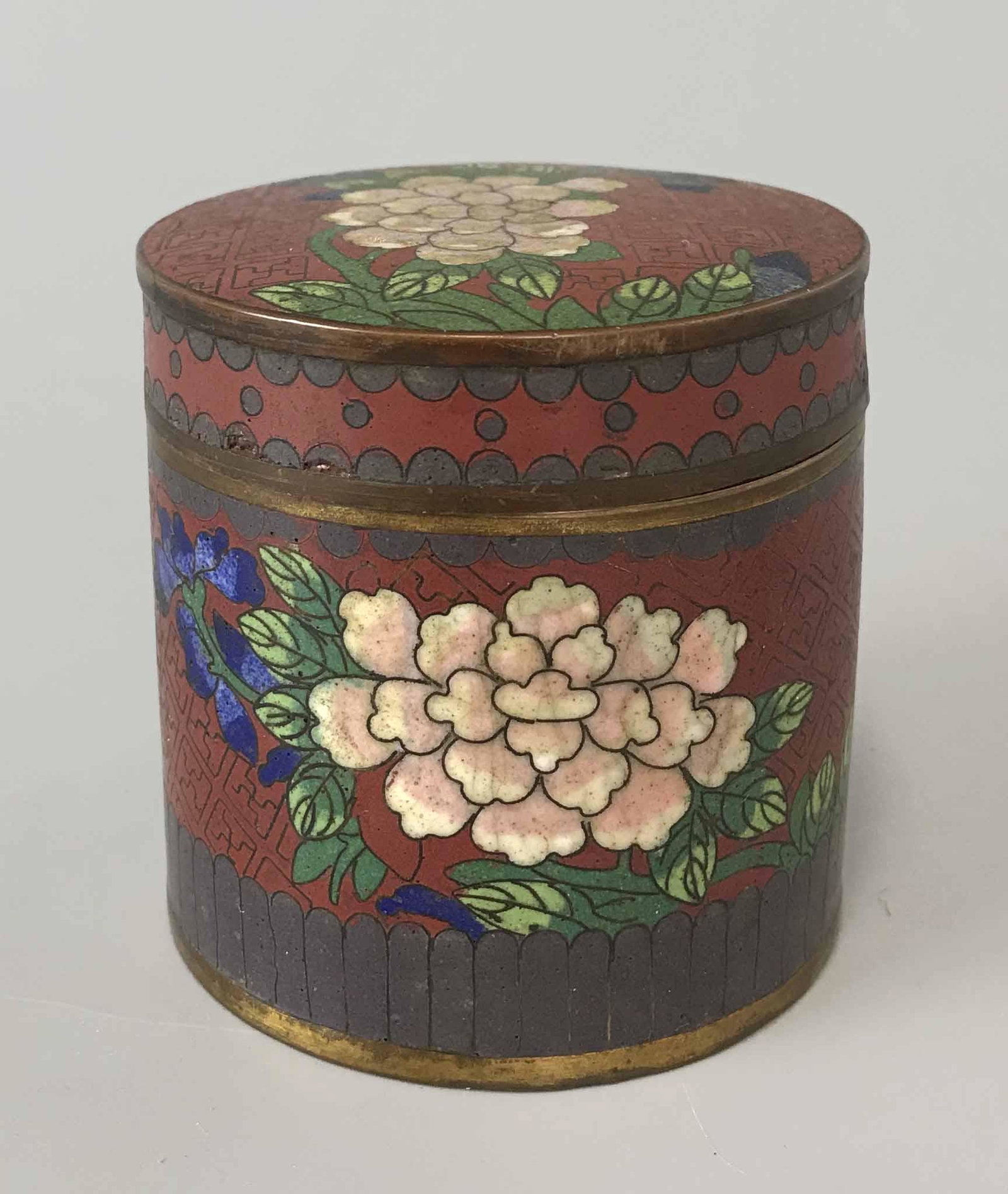 Antique Chinese enamel tea caddy (1 of 3)