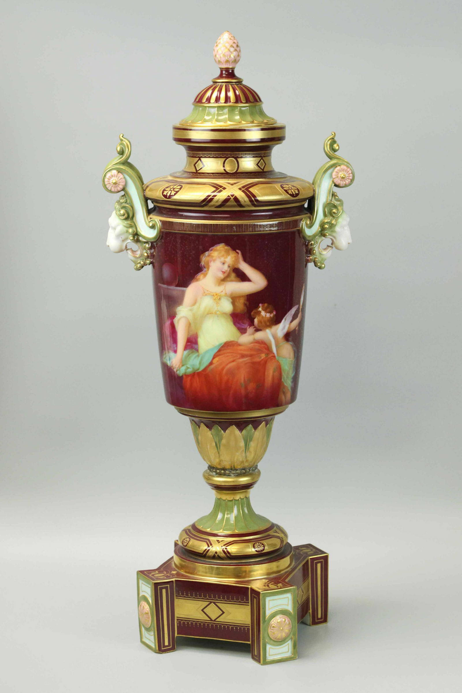 Large Royal Porcelain Vase, Vienna, Austria, Hand-painted (1 of 7)
