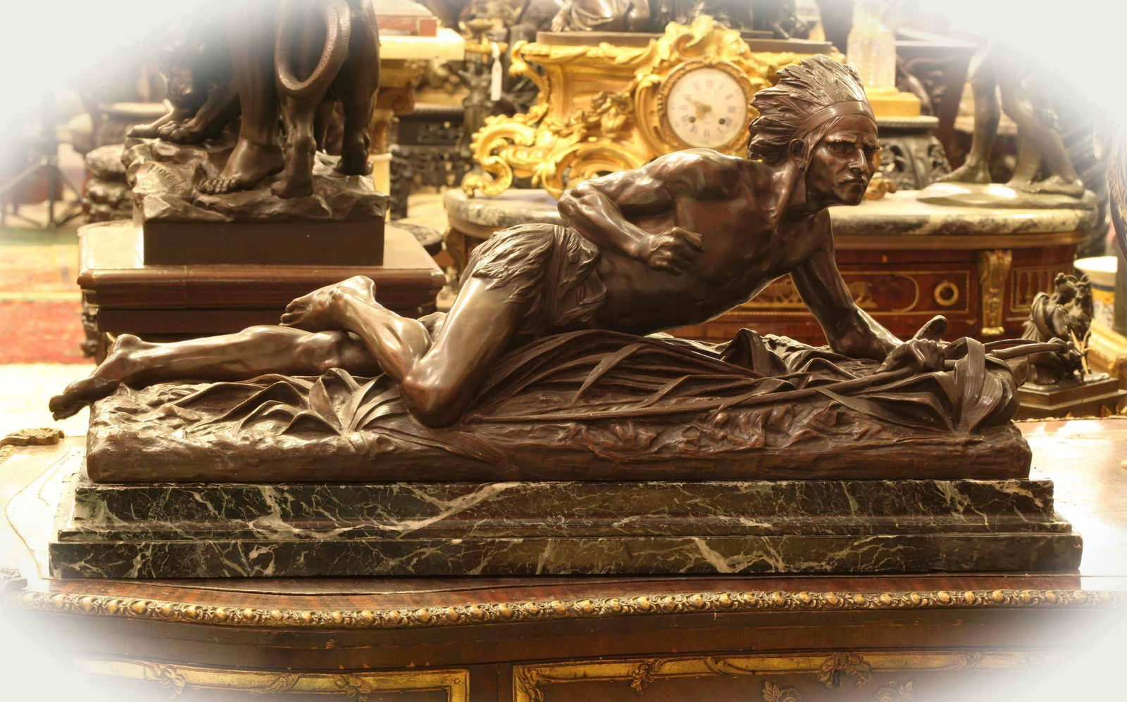 19th C Patinated Bronze Group by Edouard Drouot(French,1859-1945),Signed:E.Drouot (1 of 14)