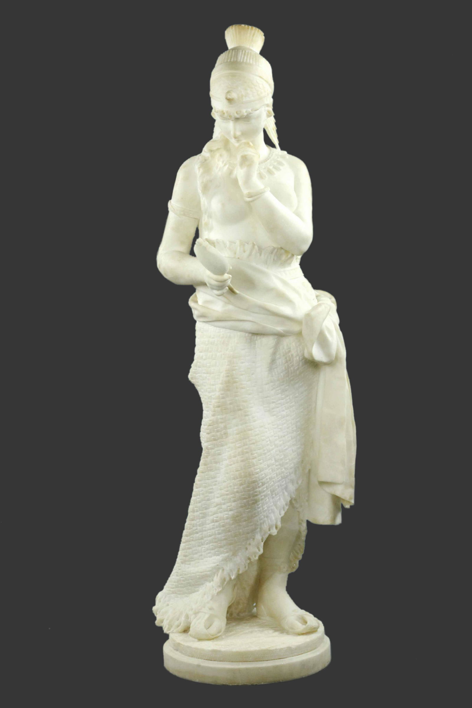 19th Century, alabaster stone, Cleopatra Statue (1 of 13)