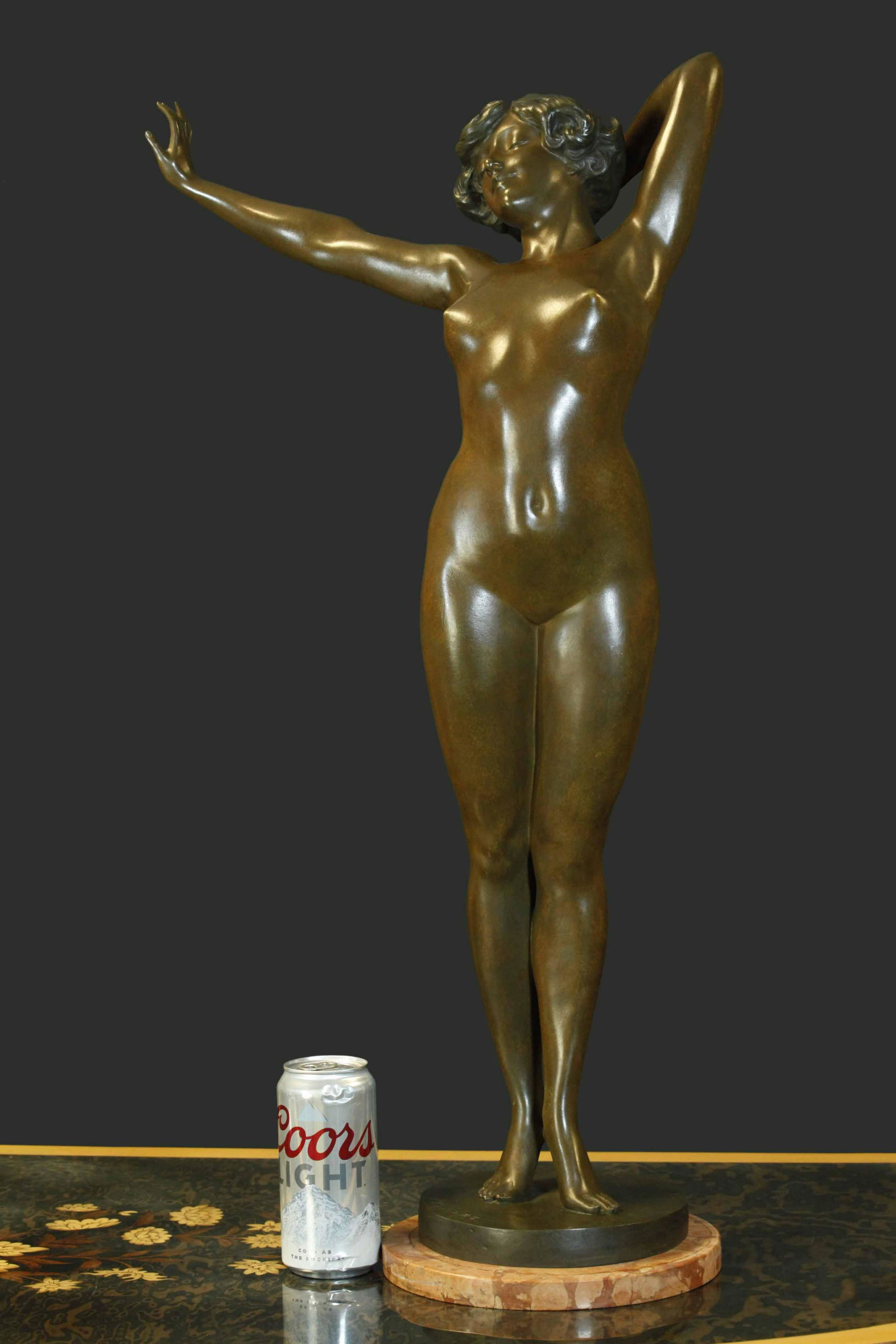 Early 20 C Art Deco bronze sculpture by Paul Philippe, "The Strecher" (1 of 13)